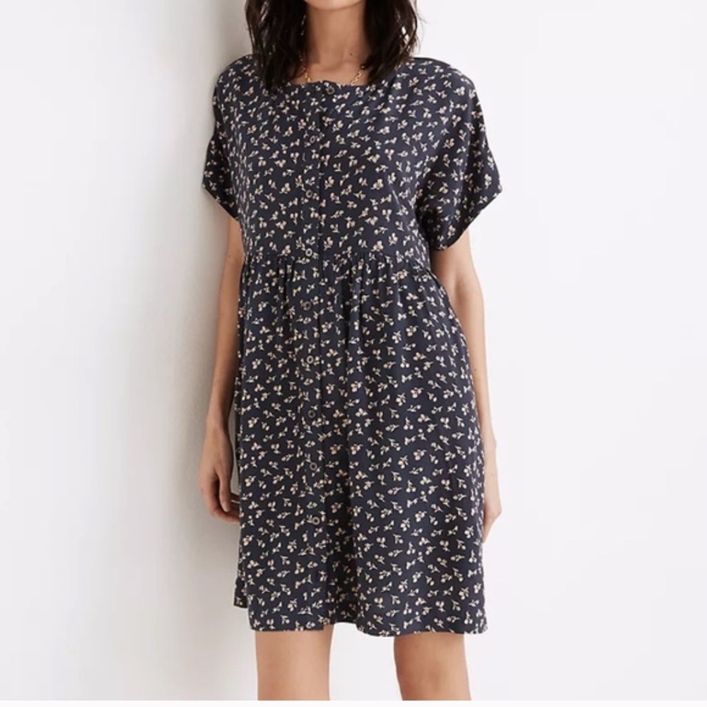Madewell Ditsy Floral Button Front Dress- Large